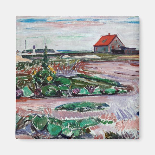 Edvard Munch - Seashore. Liggande nära Lubeck Magnet (Framsidan)