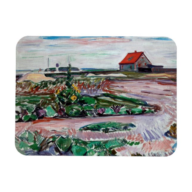 Edvard Munch - Seashore. Liggande nära Lubeck Magnet (Horisontell)