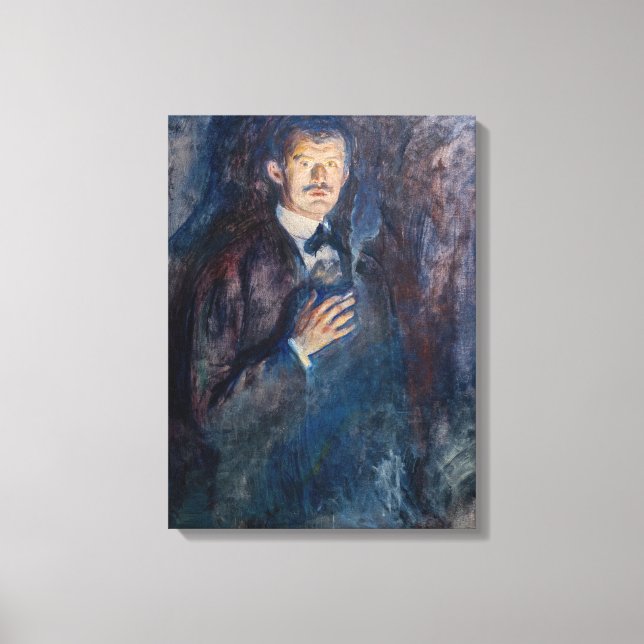 Edvard Munch - Self-Porträtt med Cigarette Canvastryck (Framsida)