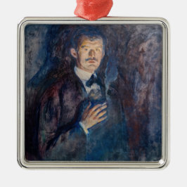 Edvard Munch - Self-Porträtt med Cigarette Julgransprydnad Metall