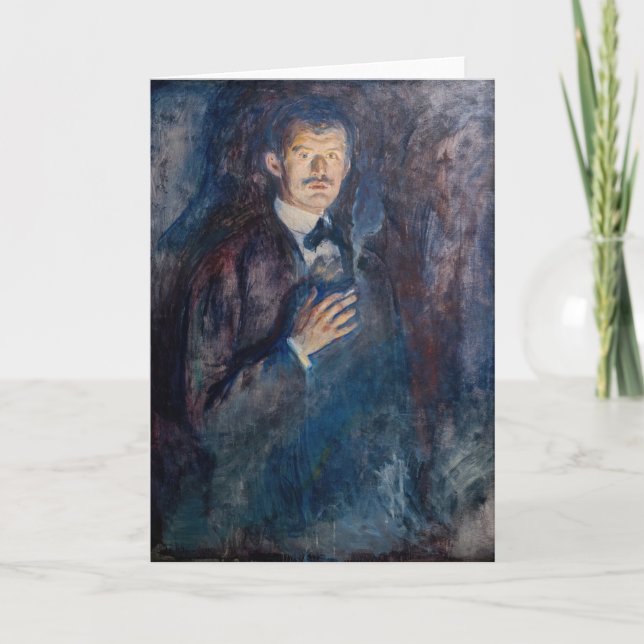 Edvard Munch - Self-Porträtt med Cigarette Kort (Framsida)
