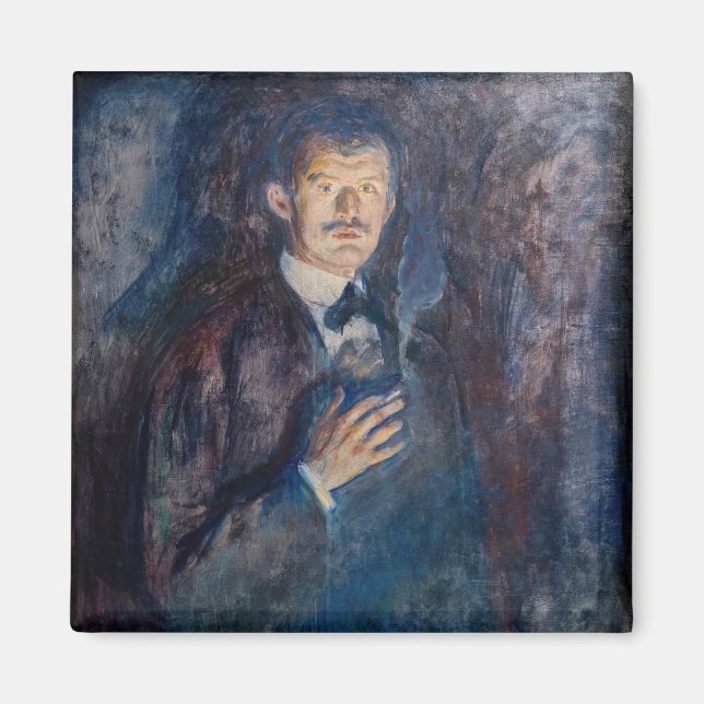 Edvard Munch - Self-Porträtt med Cigarette Magnet (Framsidan)