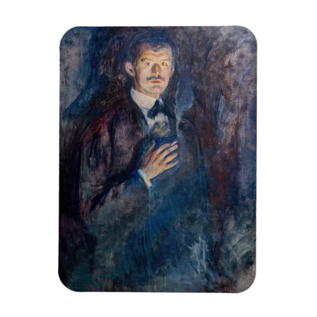 Edvard Munch - Self-Porträtt med Cigarette Magnet (Vertikal)