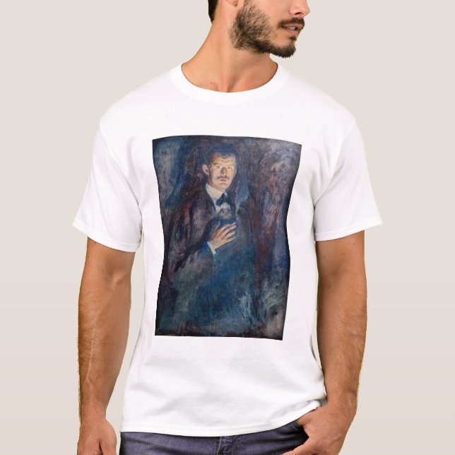 Edvard Munch - Self-Porträtt med Cigarette T Shirt (Framsida)