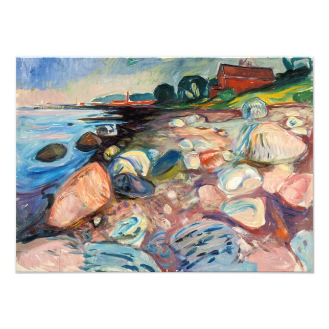 Edvard Munch - Shore with Red House Fototryck (Framsidan)