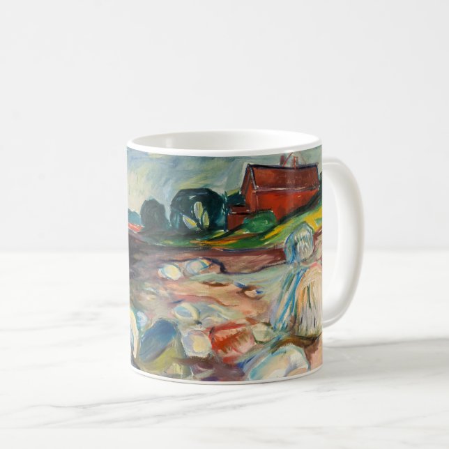 Edvard Munch - Shore with Red House Kaffemugg (Framsida höger)
