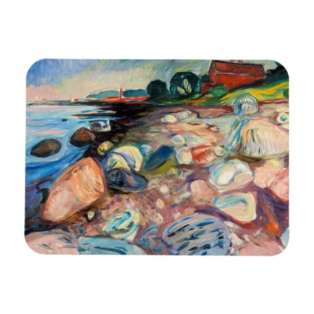 Edvard Munch - Shore with Red House Magnet (Horisontell)