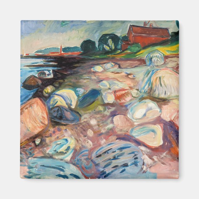 Edvard Munch - Shore with Red House Magnet (Framsidan)