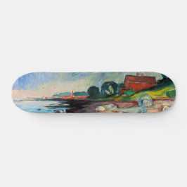 Edvard Munch - Shore with Red House Mini Skateboard Bräda 18,5 Cm