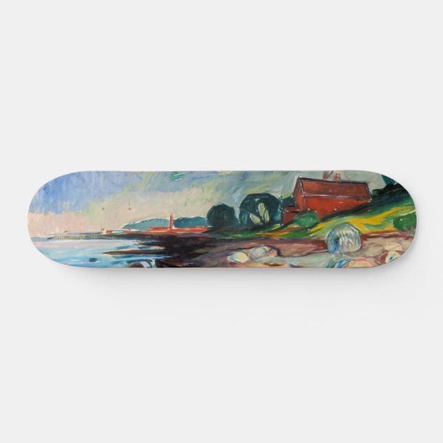 Edvard Munch - Shore with Red House Mini Skateboard Bräda 18,5 Cm (Horz)