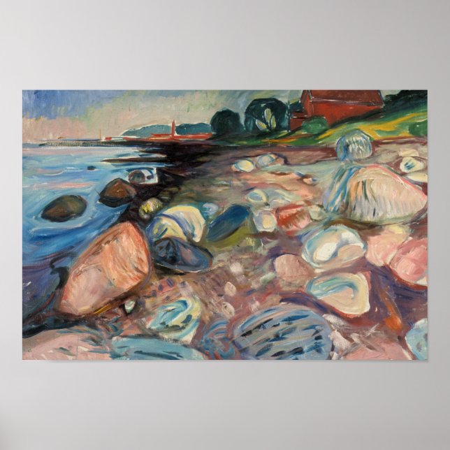 Edvard Munch - Shore with Red House Poster (Framsidan)