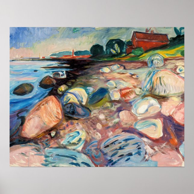 Edvard Munch - Shore with Red House Poster (Framsidan)
