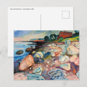 Edvard Munch - Shore with Red House Vykort