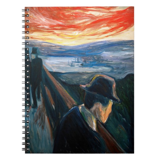 Edvard Munch - Sjukdom Mood vid Sunset, Despair 18 Anteckningsbok (Framsidan)