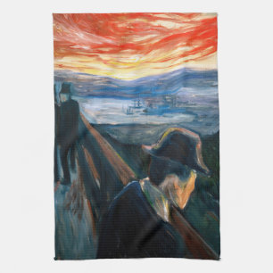 Edvard Munch - Sjukdom Mood vid Sunset, Despair 18 Kökshandduk