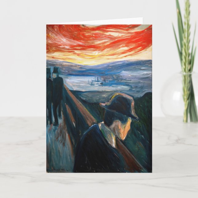 Edvard Munch - Sjukdom Mood vid Sunset, Despair 18 Kort (Framsida)