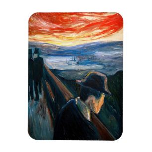 Edvard Munch - Sjukdom Mood vid Sunset, Despair 18 Magnet
