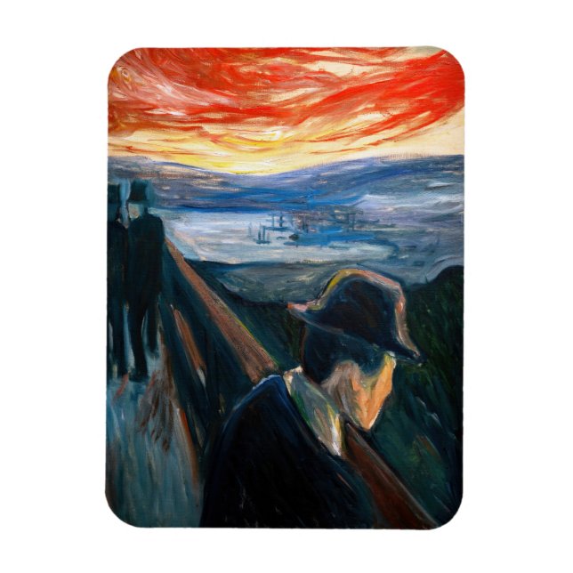 Edvard Munch - Sjukdom Mood vid Sunset, Despair 18 Magnet (Vertikal)