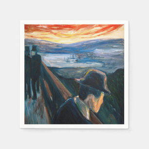 Edvard Munch - Sjukdom Mood vid Sunset, Despair 18 Pappersservett