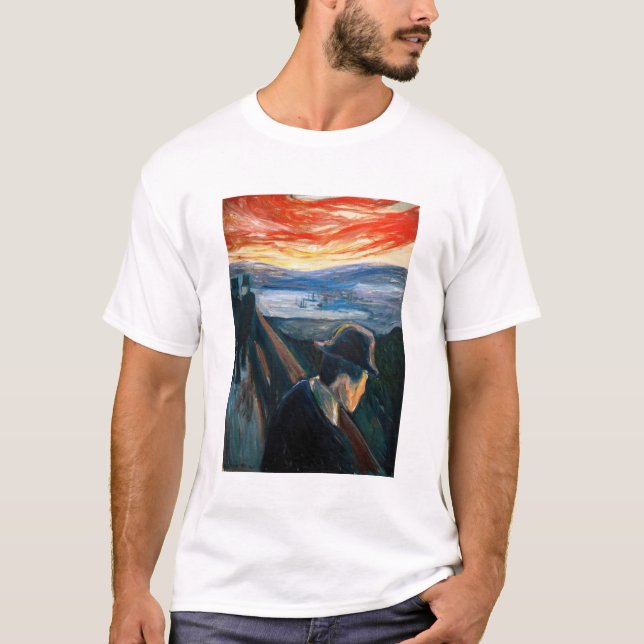 Edvard Munch - Sjukdom Mood vid Sunset, Despair 18 T Shirt (Framsida)