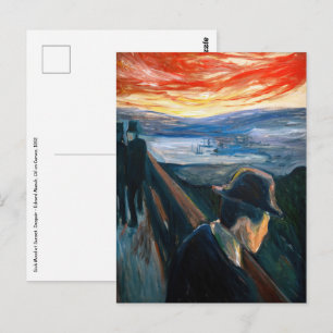 Edvard Munch - Sjukdom Mood vid Sunset, Despair 18 Vykort