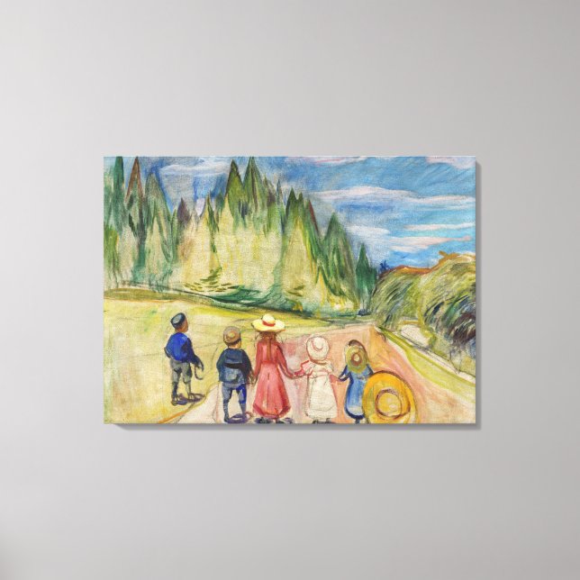 Edvard Munch - skogen Fairytale Canvastryck (Framsida)