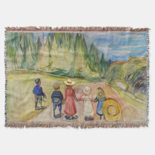 Edvard Munch - skogen Fairytale Filt