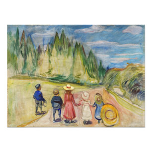 Edvard Munch - skogen Fairytale Fototryck