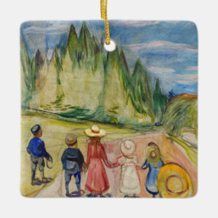 Edvard Munch - skogen Fairytale Julgransprydnad Keramik