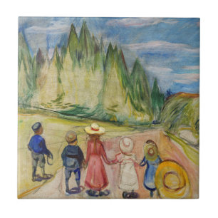 Edvard Munch - skogen Fairytale Kakelplatta