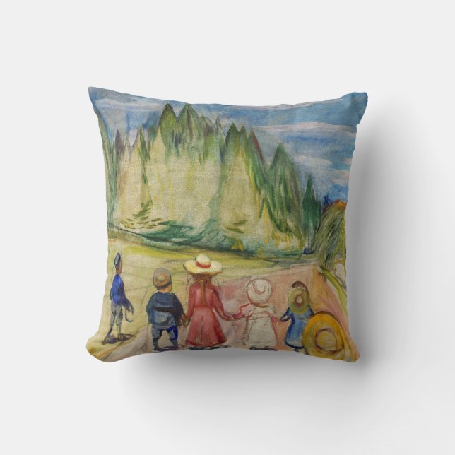 Edvard Munch - skogen Fairytale Kudde (Framsida)