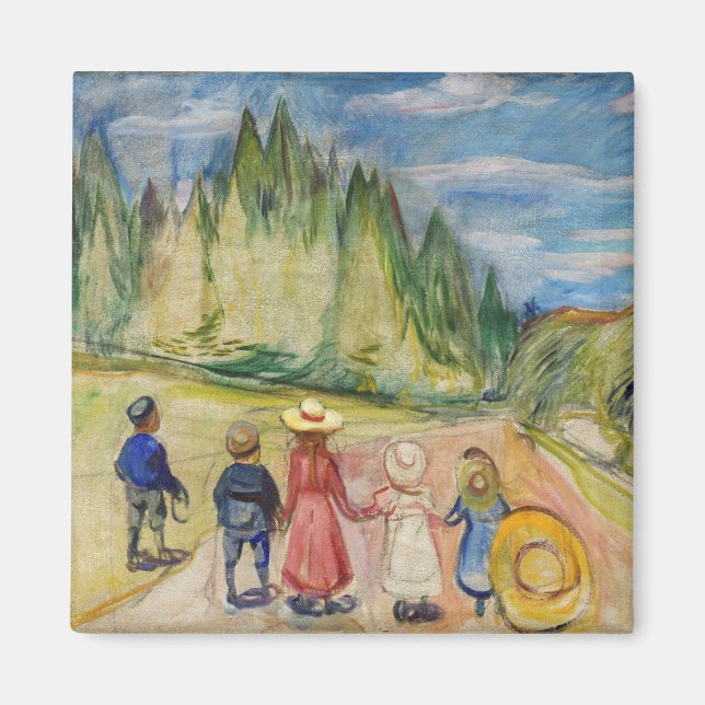 Edvard Munch - skogen Fairytale Magnet (Framsidan)