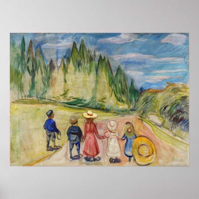 Edvard Munch - skogen Fairytale Poster (Framsidan)