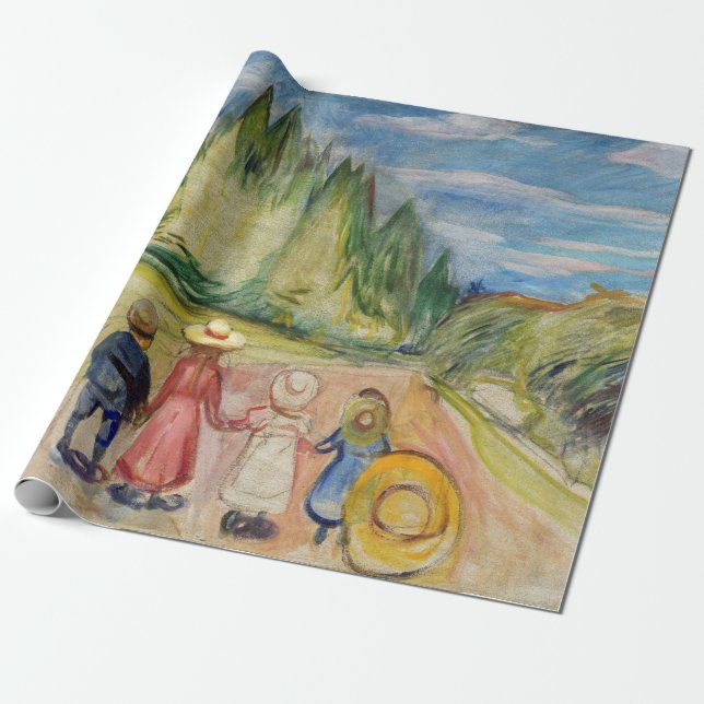 Edvard Munch - skogen Fairytale Presentpapper (Utrullad)