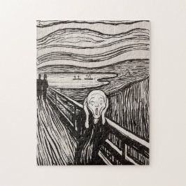 Edvard Munch, Skräm Lithograph Print Berömd Pussel