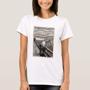 Edvard Munch, Skräm Lithograph Print Berömd T Shirt