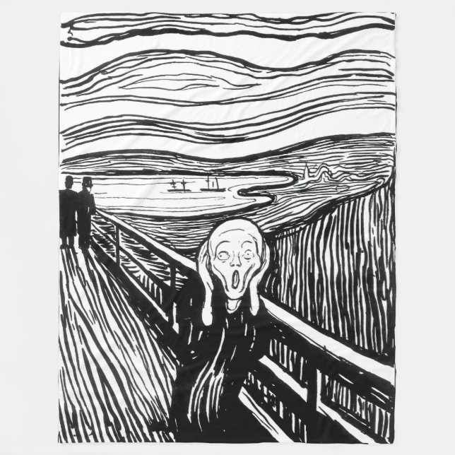 Edvard Munch - Skrämlitografi Fleecefilt (Framsidan)
