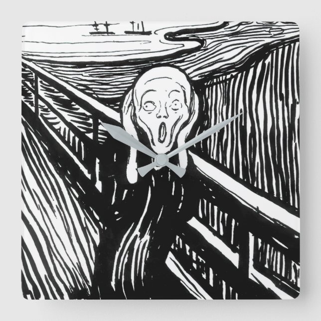 Edvard Munch - Skrämlitografi Fyrkantig Klocka (Framsida)