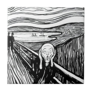 Edvard Munch - Skrämlitografi Kakelplatta