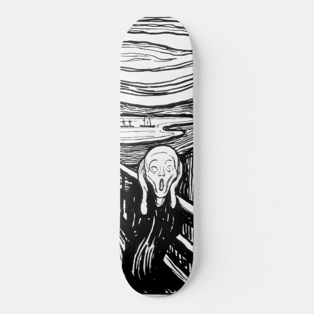 Edvard Munch - Skrämlitografi Mini Skateboard Bräda 18,5 Cm (Framsida)