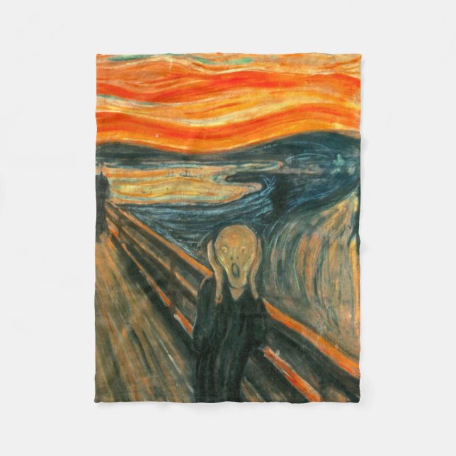 EDVARD MUNCH - skriet 1893 Fleecefilt (Framsidan)