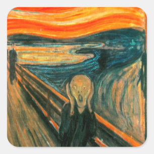EDVARD MUNCH - skriet 1893 Fyrkantigt Klistermärke