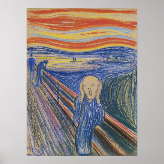 Edvard Munch Skriet 1895 Pastell Konsttryck Poster (Framsidan)