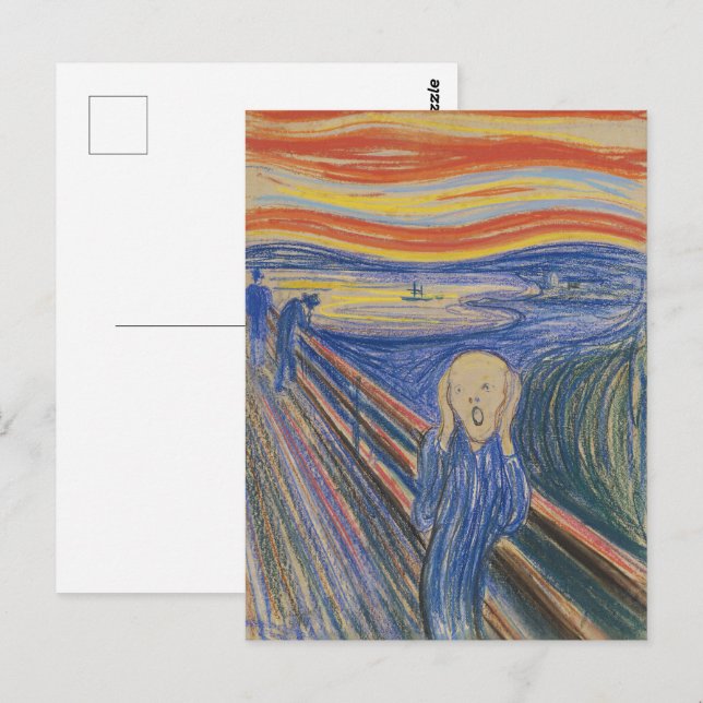 Edvard Munch Skriet 1895 Pastell Konsttryck Vykort (Fram/baksida)