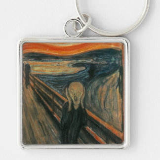 Edvard Munch - Skriet Fyrkantig Silverfärgad Nyckelring