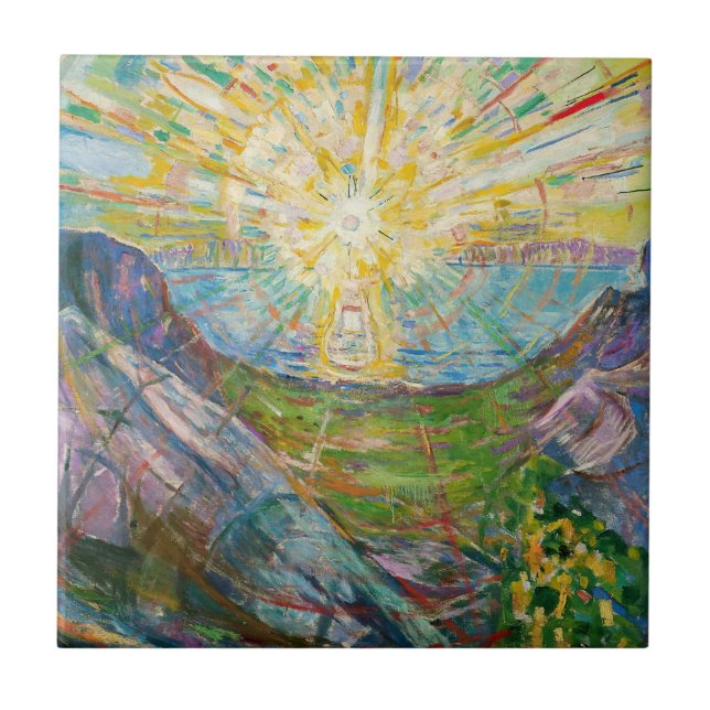 Edvard Munch - Sol 1916 Kakelplatta (Framsidan)
