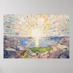 Edvard Munch Solen Strålande Modern soluppgångskon Poster