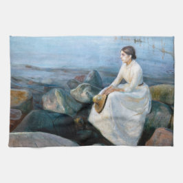 Edvard Munch - Sommarnatt, Inger på stranden Kökshandduk