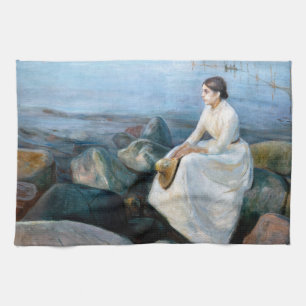 Edvard Munch - Sommarnatt, Inger på stranden Kökshandduk