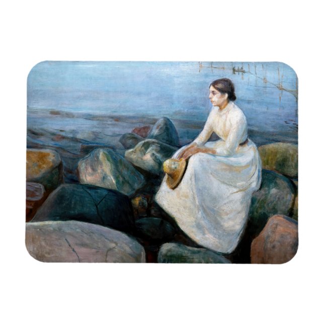 Edvard Munch - Sommarnatt, Inger på stranden Magnet (Horisontell)